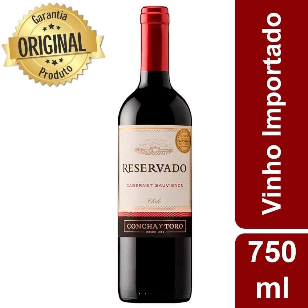 Vinho Tinto Chileno Cabernet Sauvignon Concha Y Toro Reservado 750 ml - Distribuidora Katarina